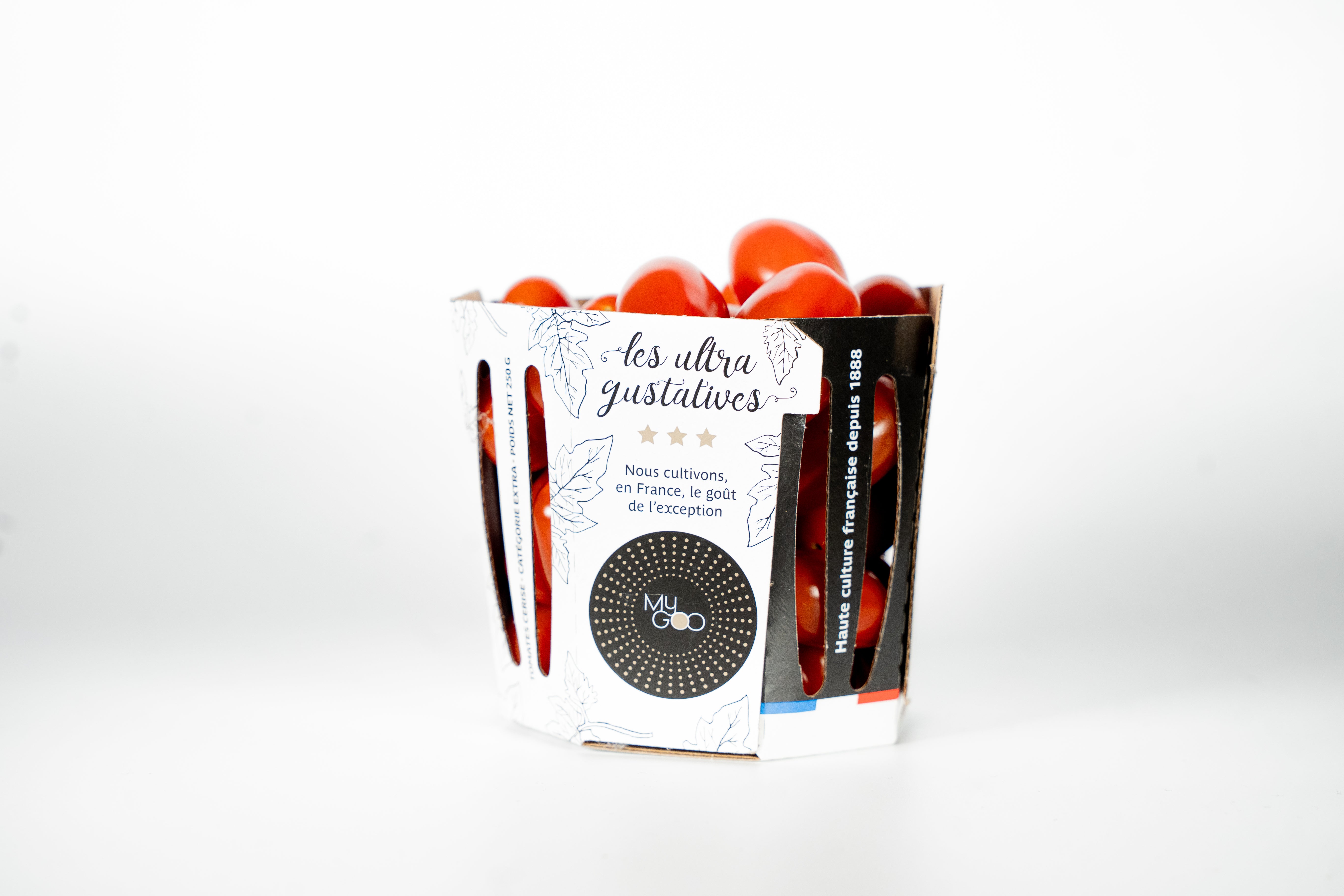 Vue de face barquette en carton personnalisée les ultras gustatives par marcojea.