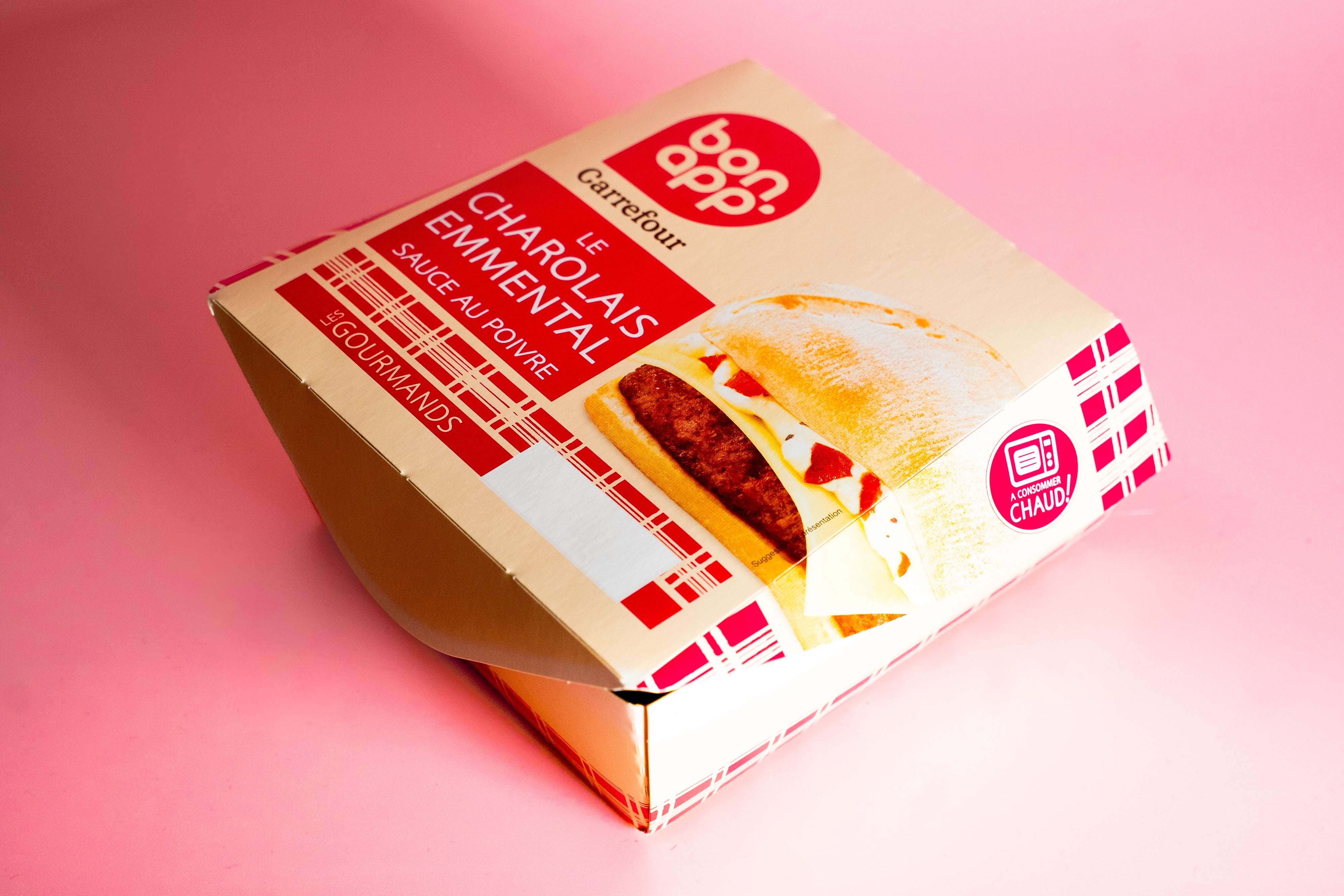 Boite burger en carton personnalisée carrefour par marcojea.