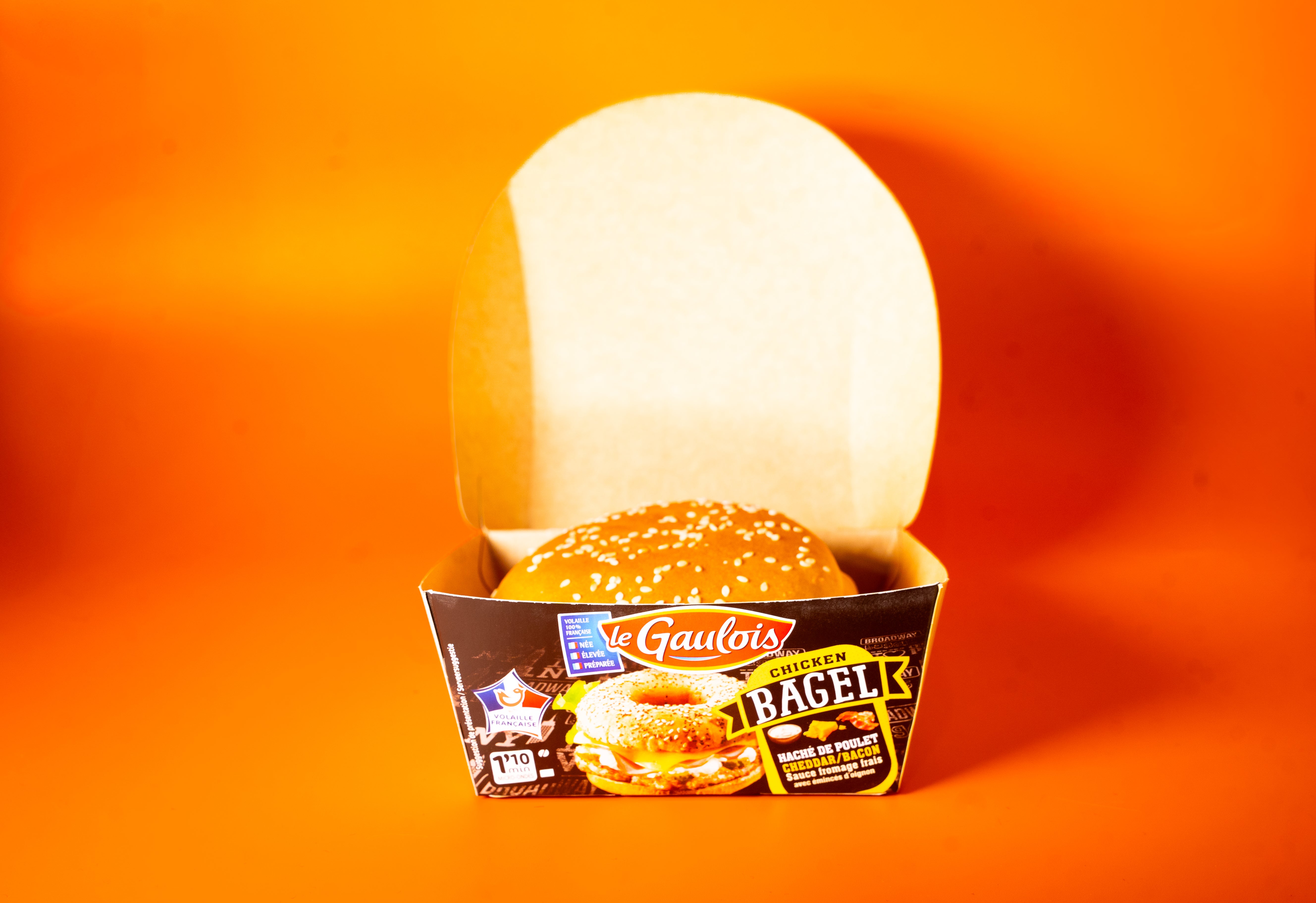 Vue de l'intérieure boite burger en carton personnalisée Le Gaulois par marcojea.