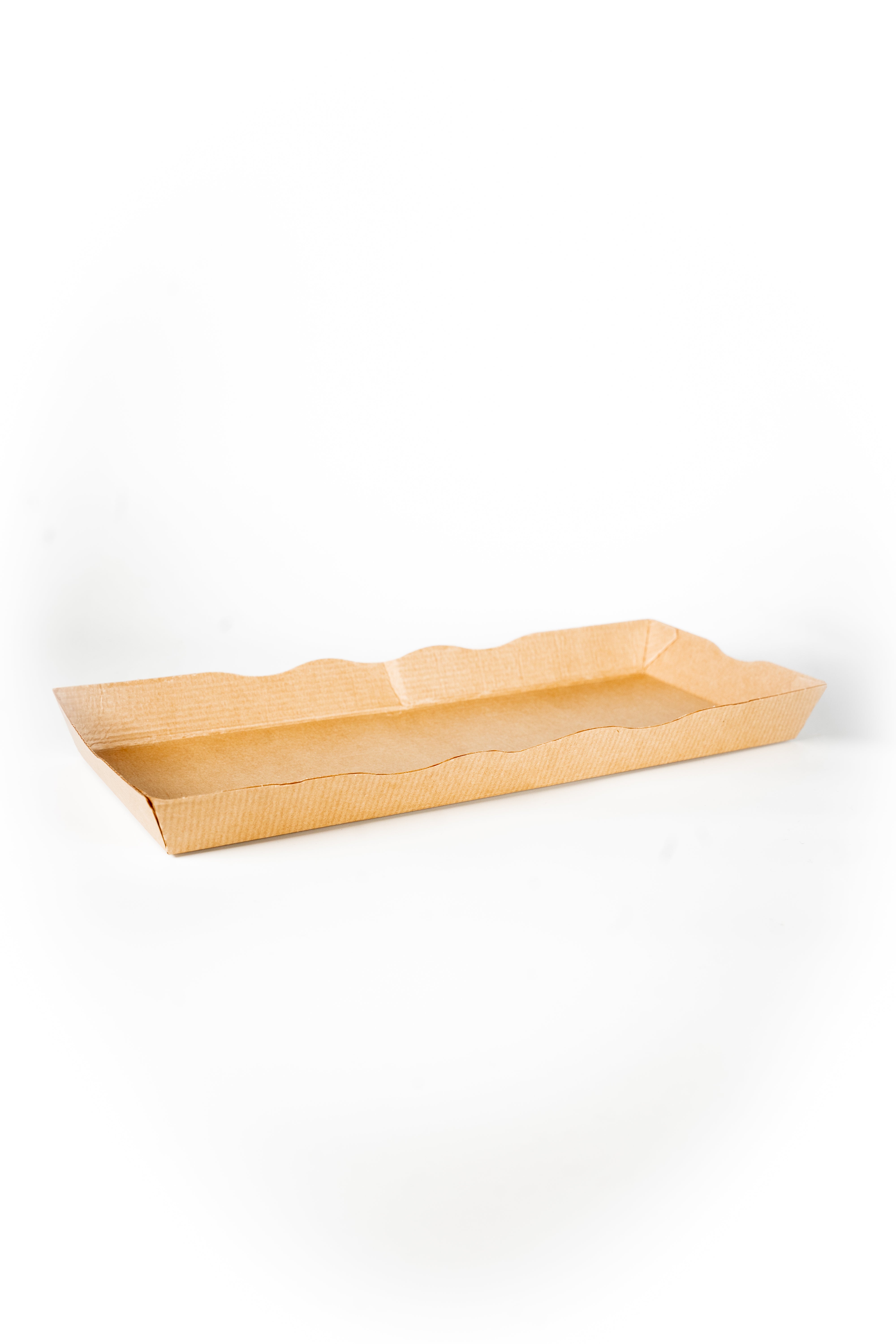 Barquette 4cc Kraft bords vagues 260 x 115 x 25 mm (BCCI260/100/25)