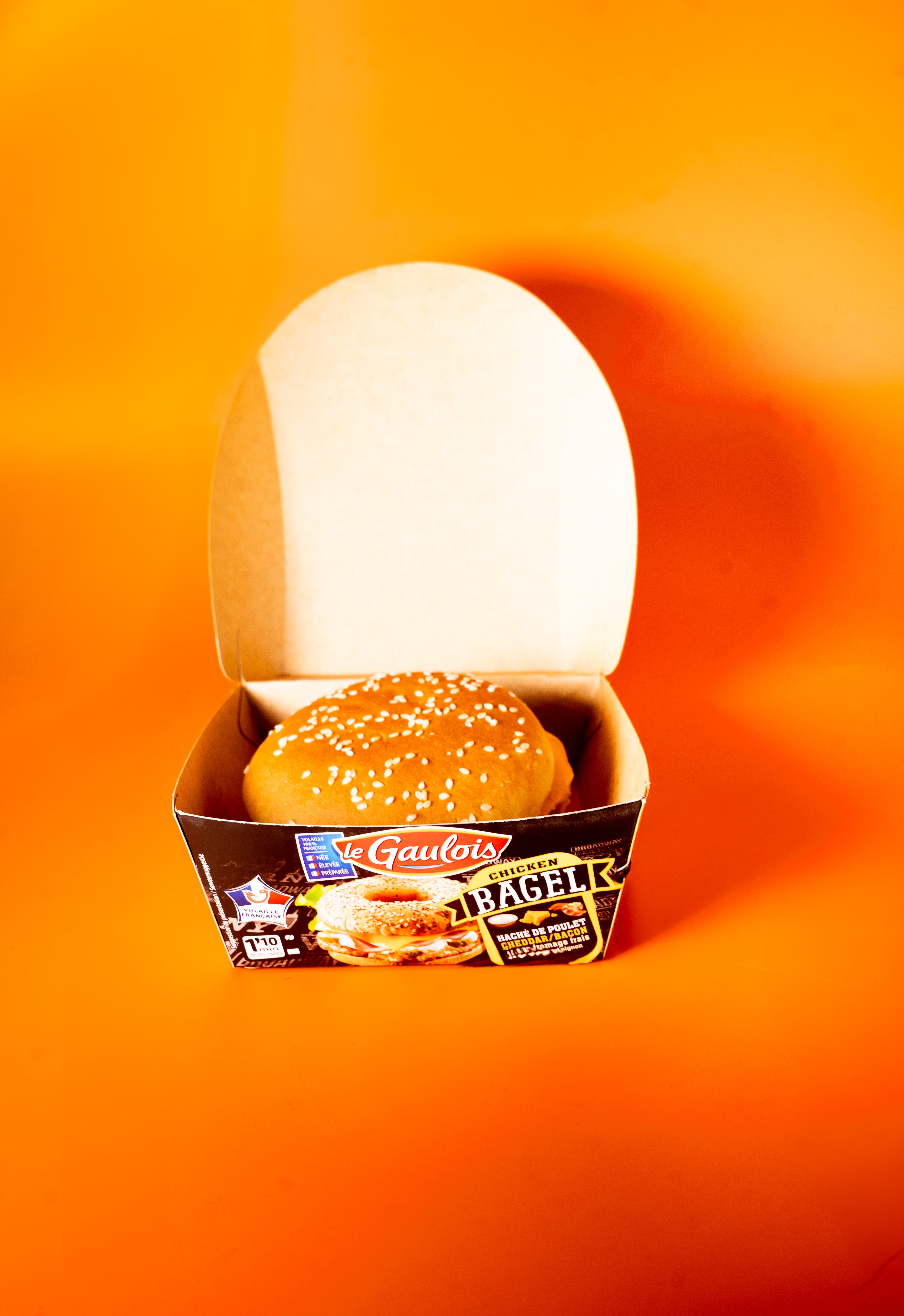 Vue en détails boite burger en carton personnalisée Le Gaulois par marcojea.